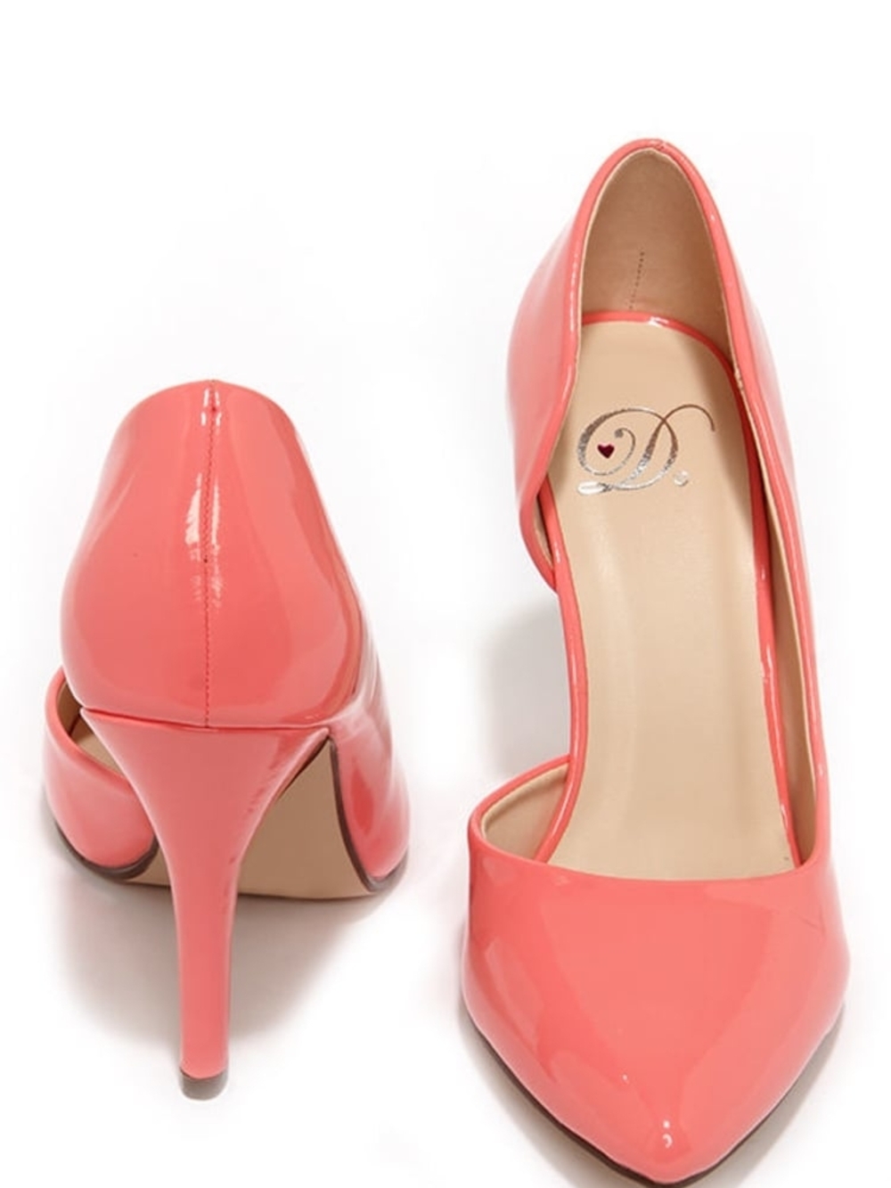Lulu's Dollhouse Up And Stunning Coral D'Orsay Heels Size 7